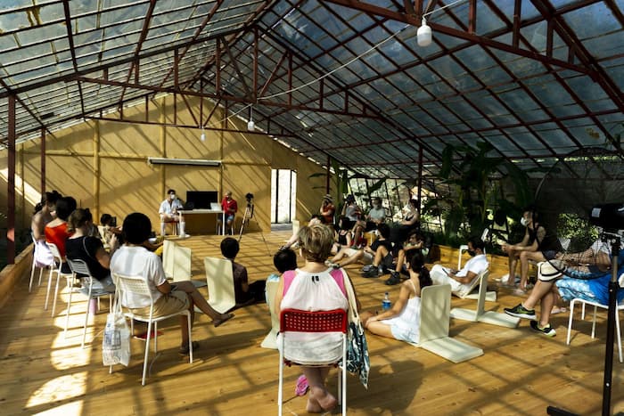 Public lecture in greenhouse venue